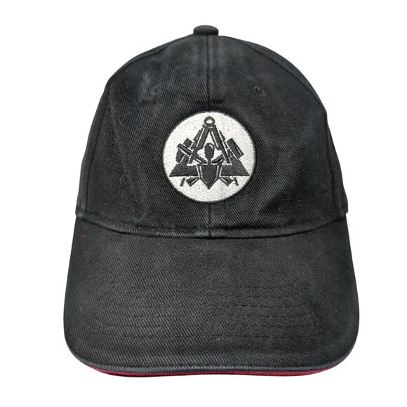 FHB Slideback Hat Black One Size Adjustable Embroidered Vented Holes 6 Panel - Picture 1 of 7